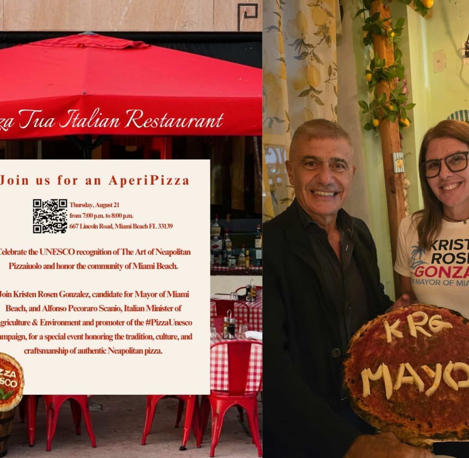 Pecoraro Scanio in Miami Beach for Pizza UNESCO and Rosen Gonzalez Pecoraro Scanio in Miami Beach for Pizza UNESCO and Rosen Gonzalez